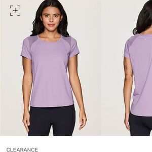 Set of 2- black & Lilac Short-Sleeve Active Tees - RBX L